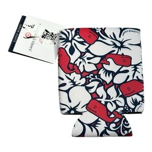 Vineyard Vines drink sleeve red white & blue whale & flower tropical vibe
